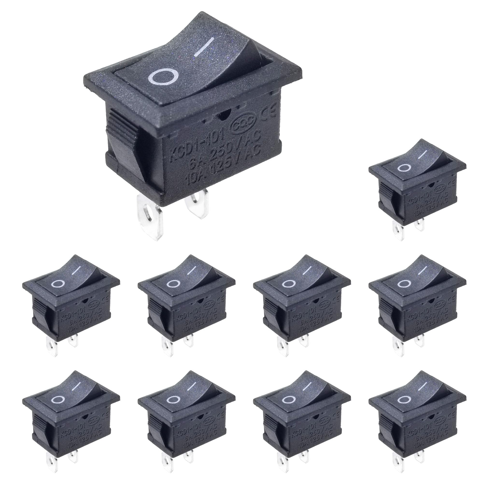 yotakochan　No.2 のパネル12点 Yoiilnz 10Pcs KCD1 6A250V 10A125V On/Off Boat Rocker Switch 2 Pin